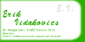 erik vidakovics business card